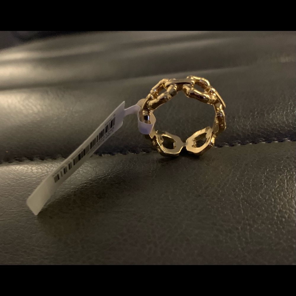 Bamboo Gold Tone Ring Sz. 5 - Picture 5 of 7